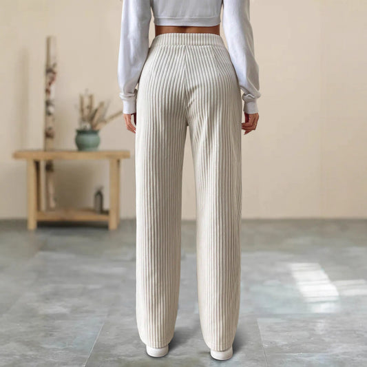 Casual spodnie z wysokim stanem i szerokimi nogawkami 